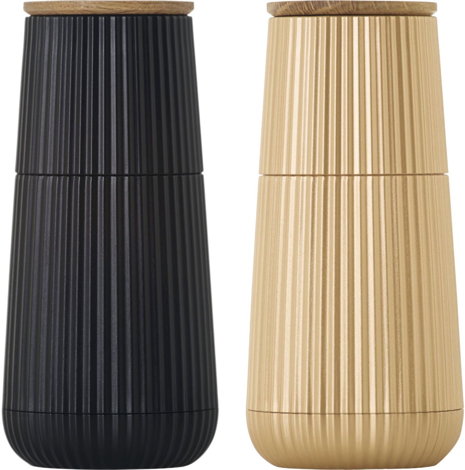 AdHoc Scape Sada mlýnků na pepř a sůl, černá & zlatá, výška 123 mm