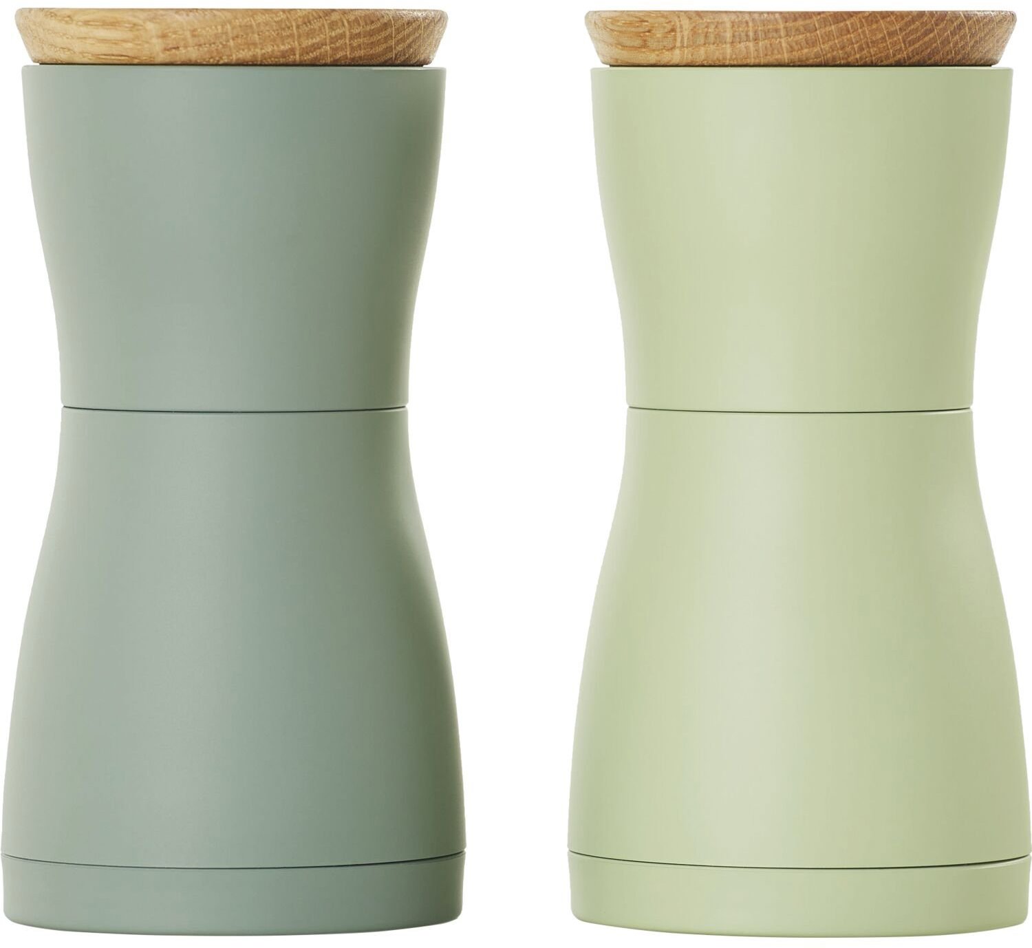 AdHoc Twin Sada mlýnků na pepř a sůl, tmavá a světlá zelená, výška 133 mm