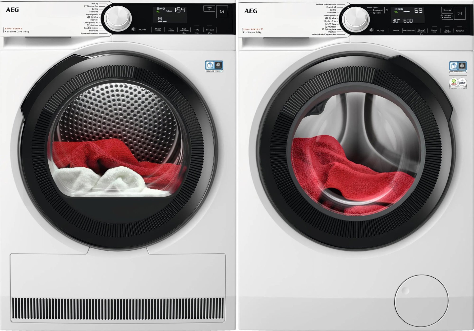 AEG 7000 ProSteam® LFR73864CC + AEG 8000 AbsoluteCare® TR838P4C