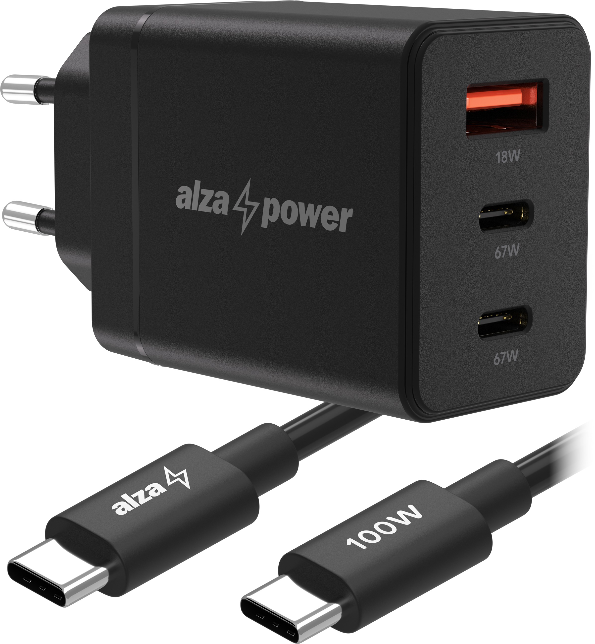 AlzaPower Ultimate SET X500 (67W + USB-C/C 100W Cable) černá