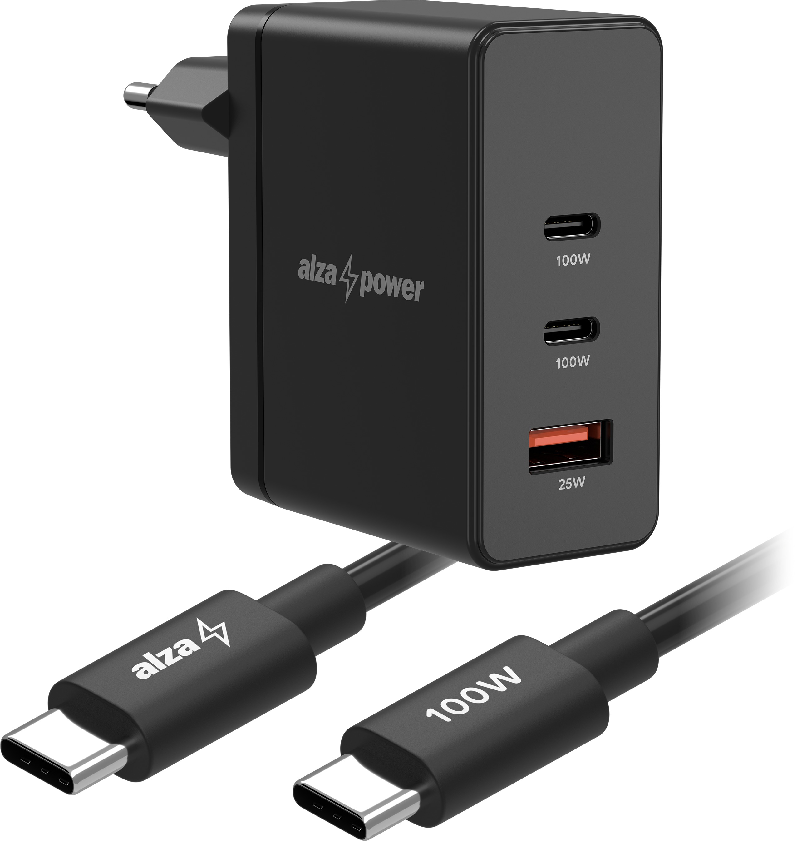 AlzaPower Ultimate SET X620 (100W + USB-C/C 100W Cable) černá