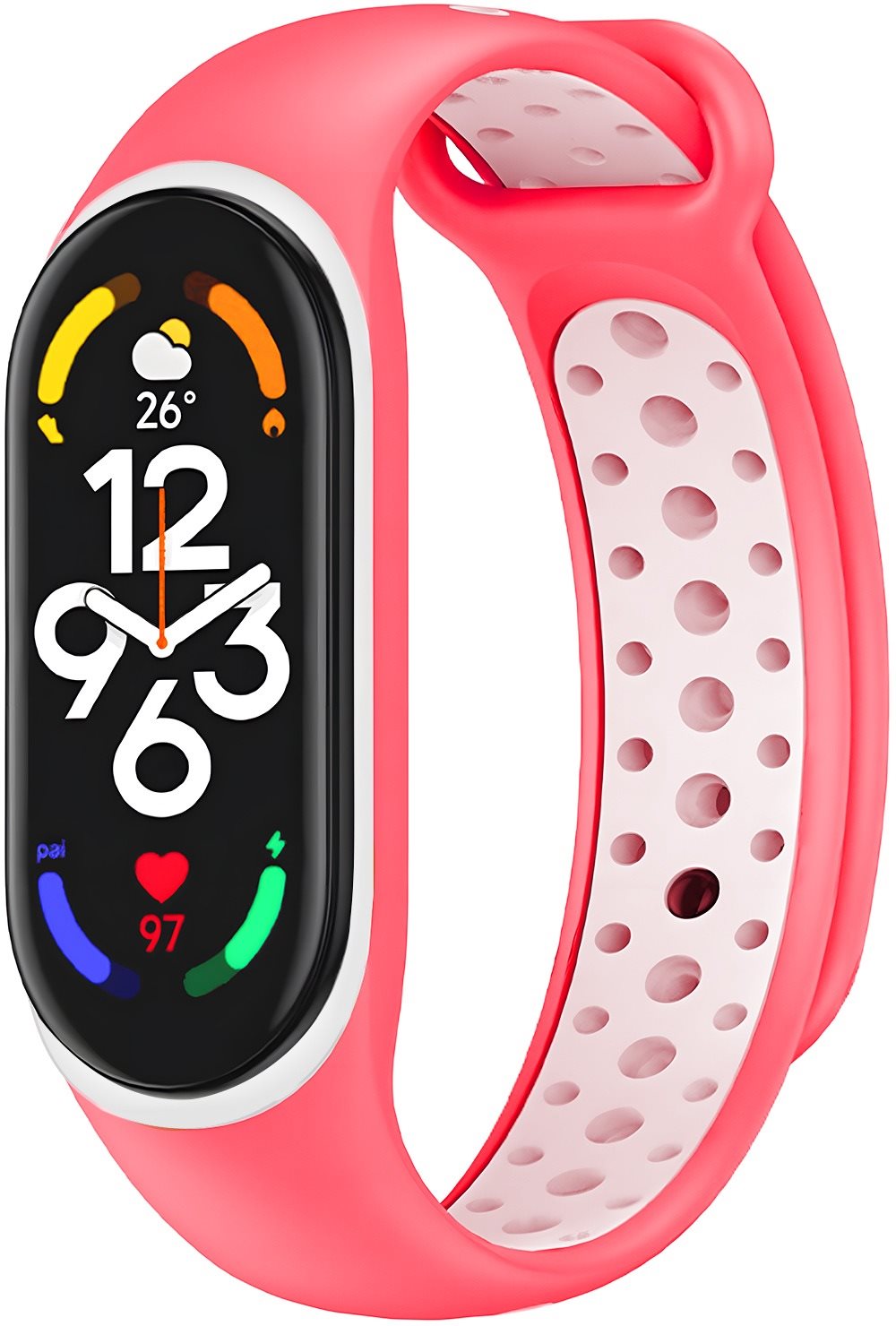 Eternico Sporty pro Xiaomi Mi band 5 / 6 / 7 silk pink and white