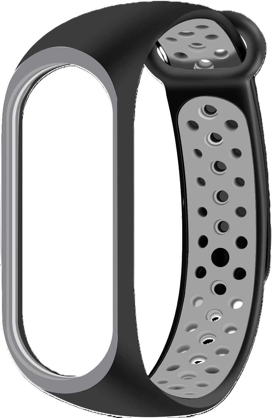 Eternico Sporty pro Xiaomi Mi band 5 / 6 / 7 solid black and gray