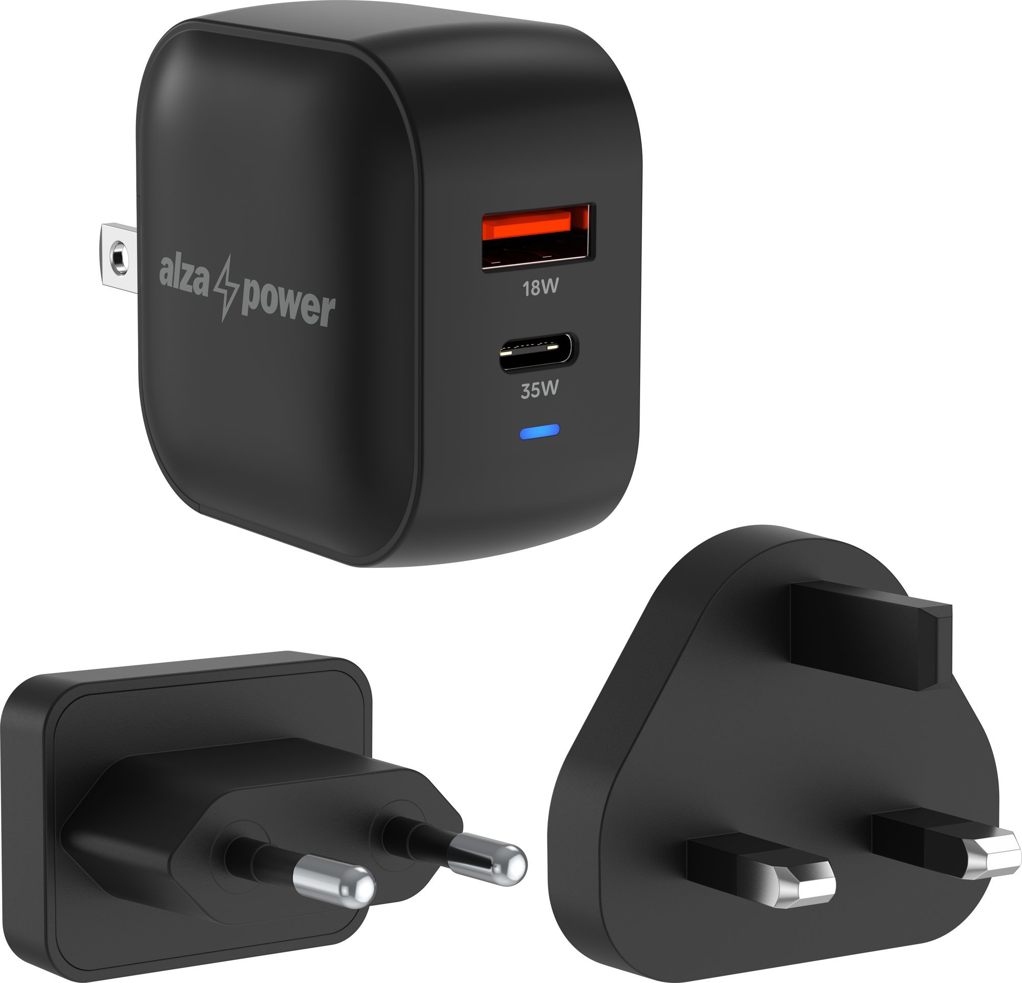 AlzaPower T320CA Mini Travel Charger 35W černá