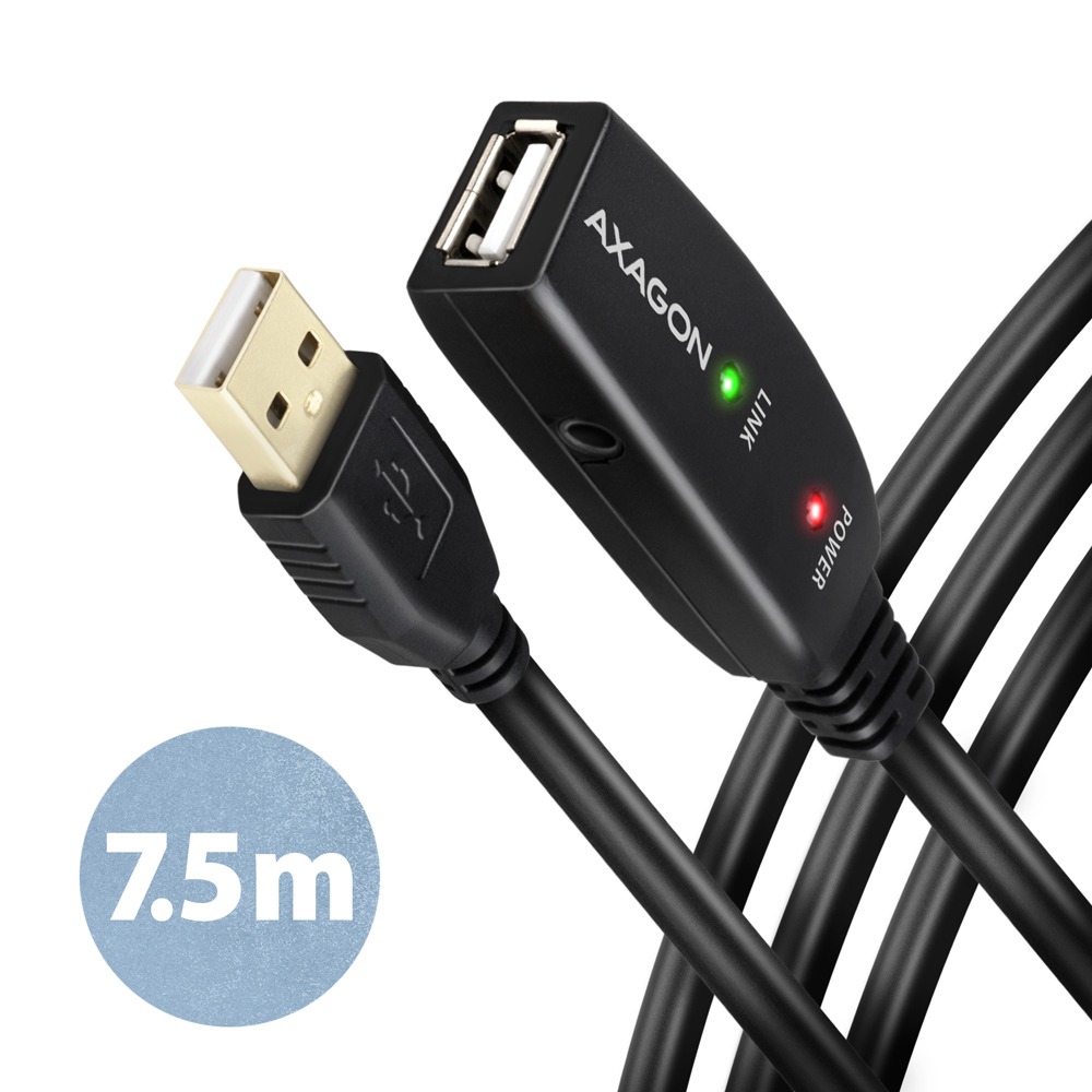 AXAGON ADR-207 USB 2.0 active extension / repeater cable USB A -> USB A, 7.5m