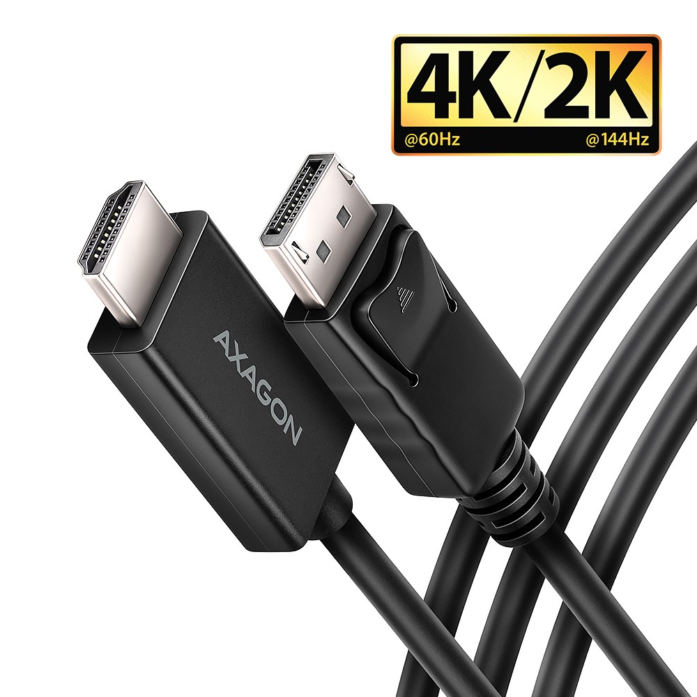 AXAGON RVD-HI20C2 - DisplayPort -> HDMI 2.0b kabel 1.8m, 4K/60Hz, HDR10