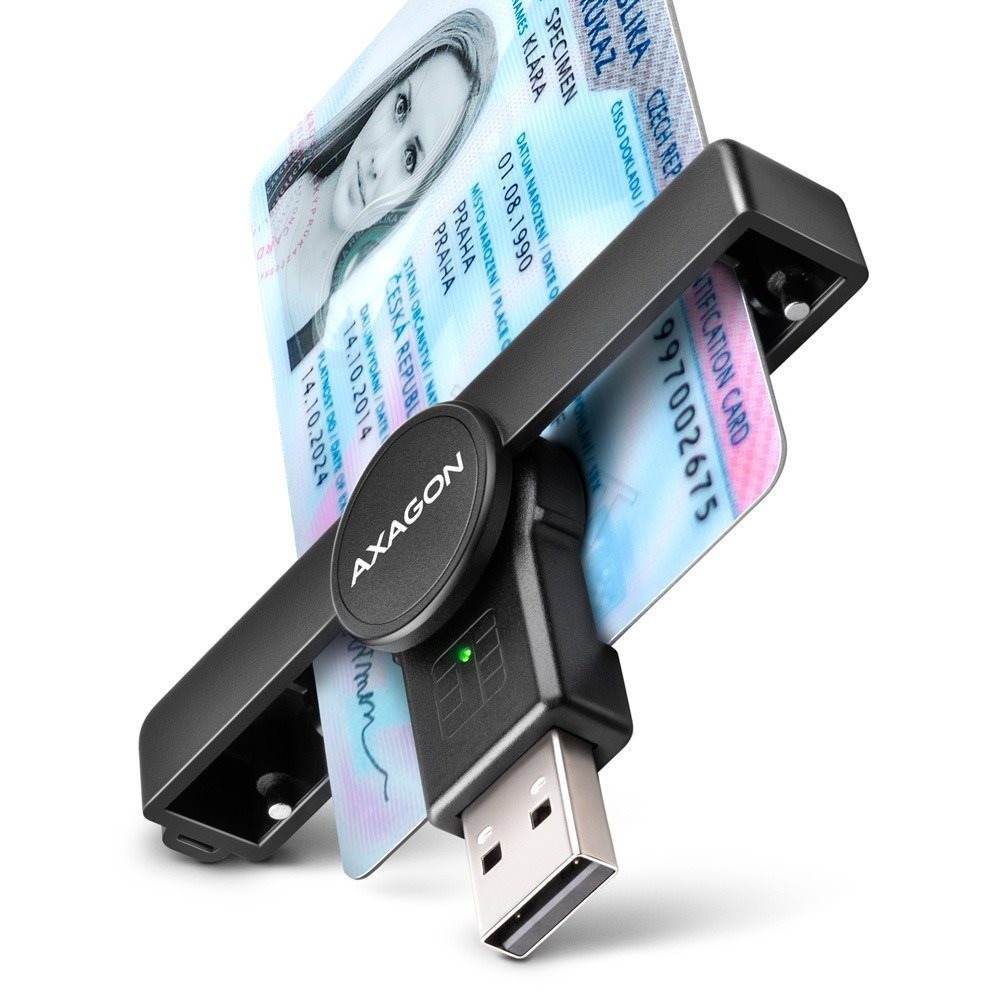 AXAGON CRE-SMPA Smart card / ID card PocketReader, USB-A