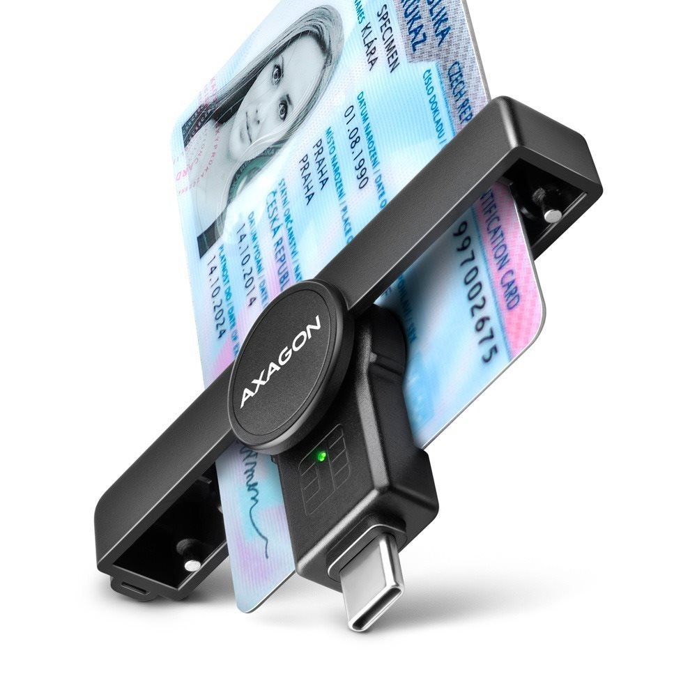 AXAGON CRE-SMPC Smart card / ID card PocketReader, USB-C