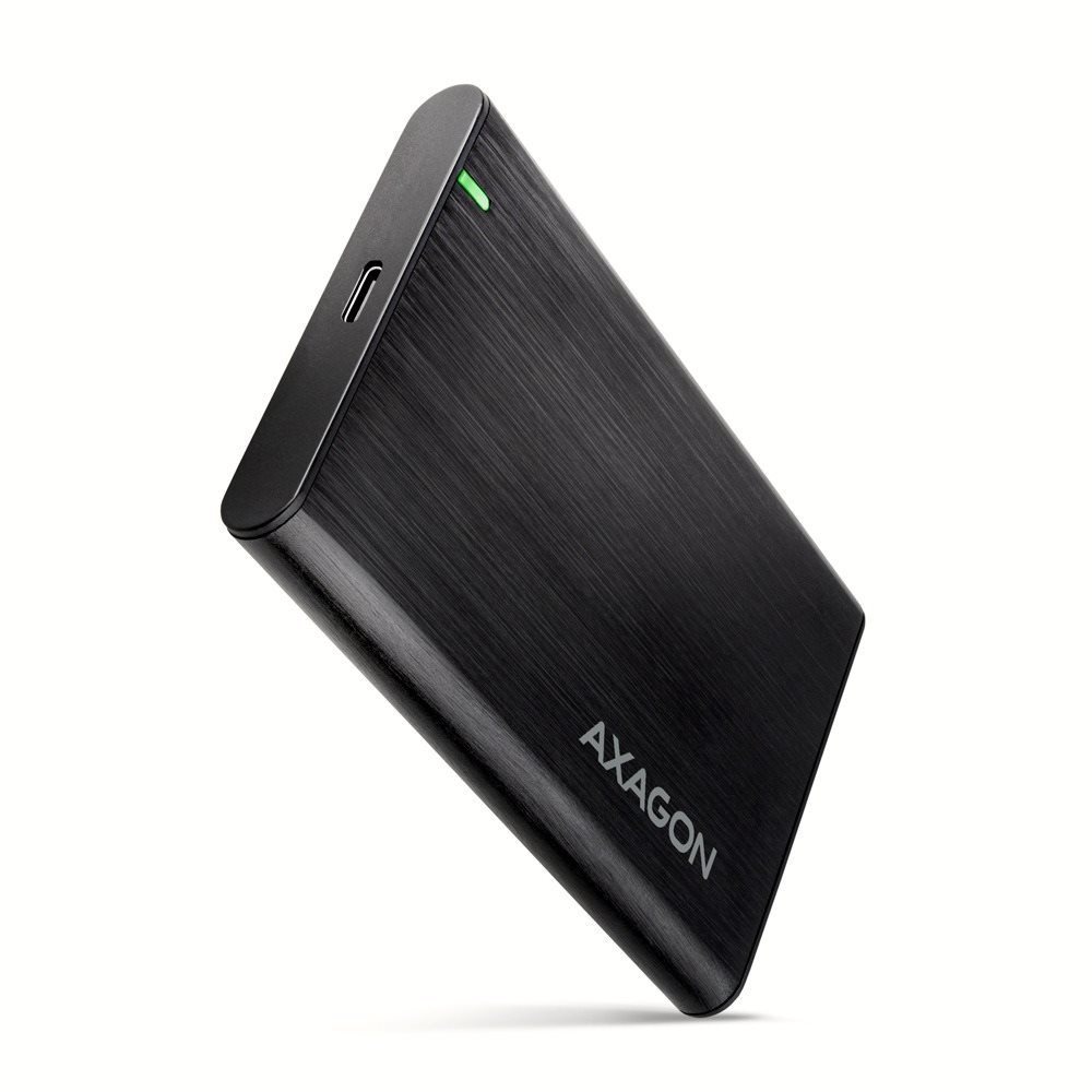 AXAGON EE25-A6C, screwless RAW alu box 2.5" HDD/SSD, SuperSpeed USB-C 5 Gbps