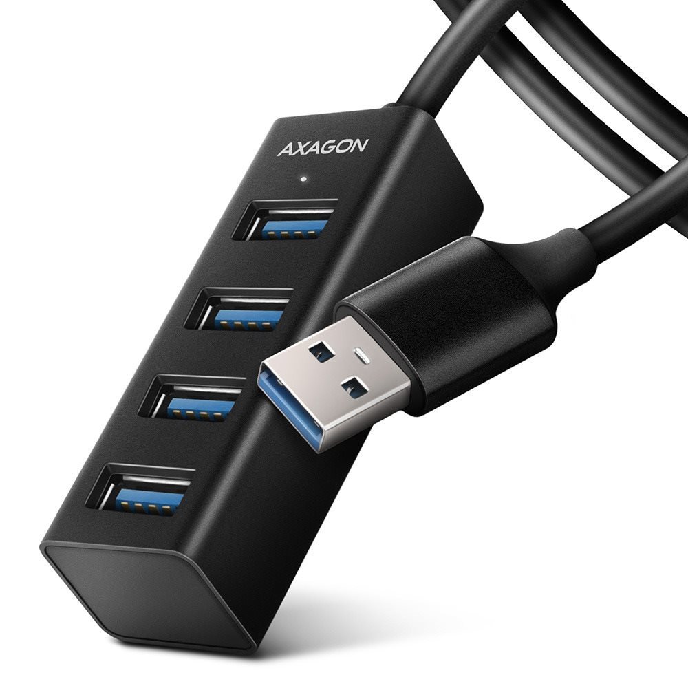 AXAGON HUE-M1AL SuperSpeed USB-A > 4-port MINI Hub, metal, 1.2 m cable