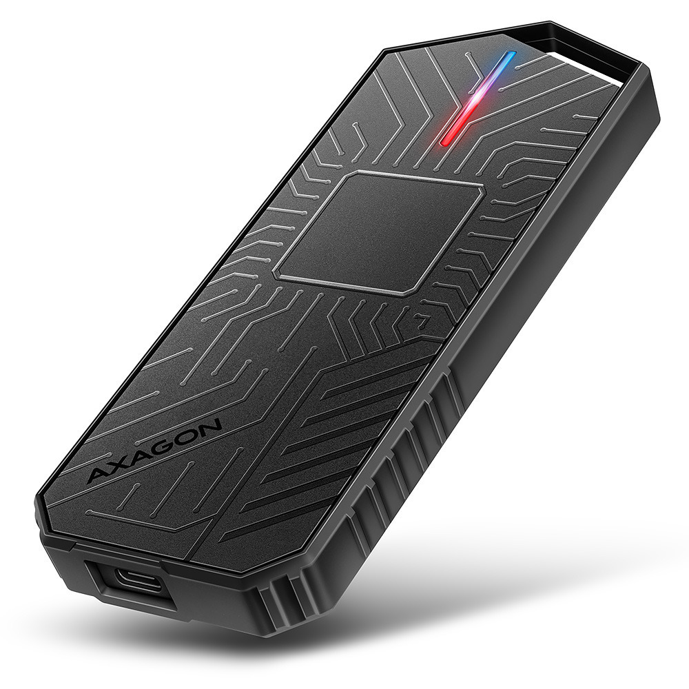 AXAGON EEM2-GAM, screwless GAME M.2 enclosure for NVMe & SATA SSD, USB-C 10 Gbps
