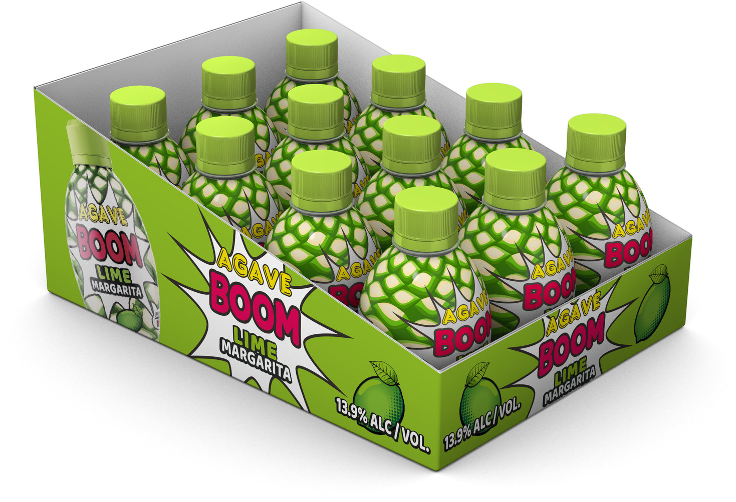 Agave Boom Lime Margarita 0,2 l × 12 ks, 13,9 % vol.