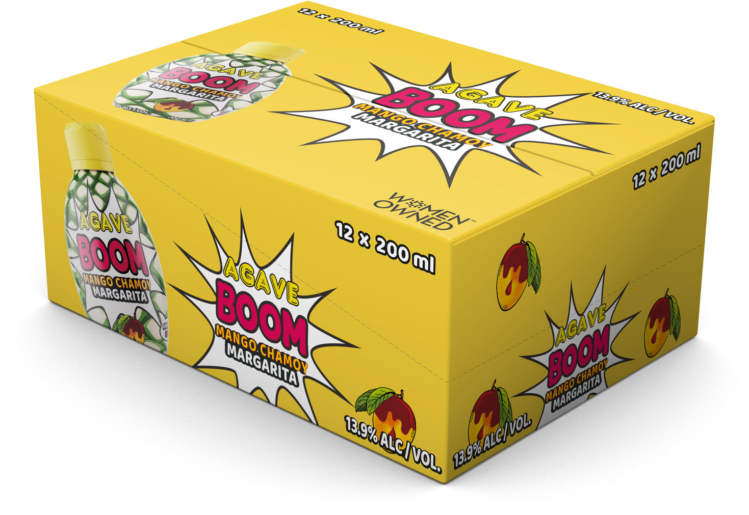Agave Boom Mango Chamoy Margarita 0,2 l × 12 ks, 13,9 % vol.