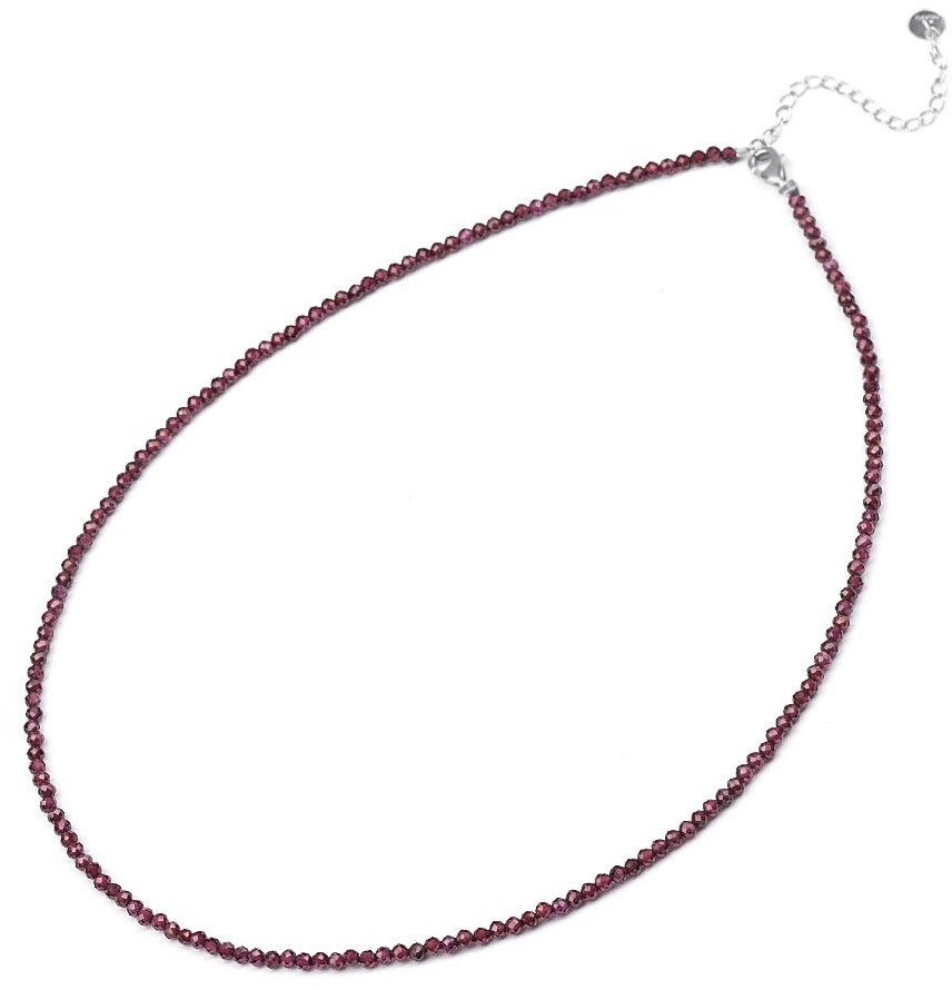 Agato Korálkový minerální náhrdelník s granátem POL-N11/47L (Ag925/1000, 1 g)