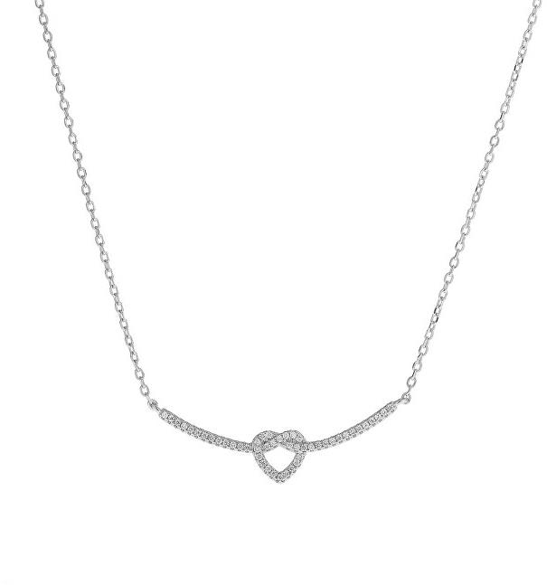 AGAIN Jewelry Stříbrný náhrdelník se třpytivým srdíčkem AJNA0006 (Ag925/1000, 3,13 g)