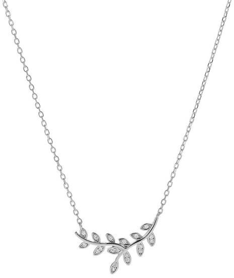 AGAIN Jewelry Stříbrný náhrdelník se zirkony Větvička AJNA0017 (Ag925/1000, 3,05 g)