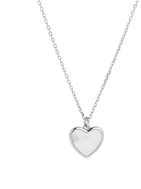AGAIN Jewelry Stříbrný náhrdelník Srdce s perletí AJNA0031 (Ag925/1000, 3,2 g)