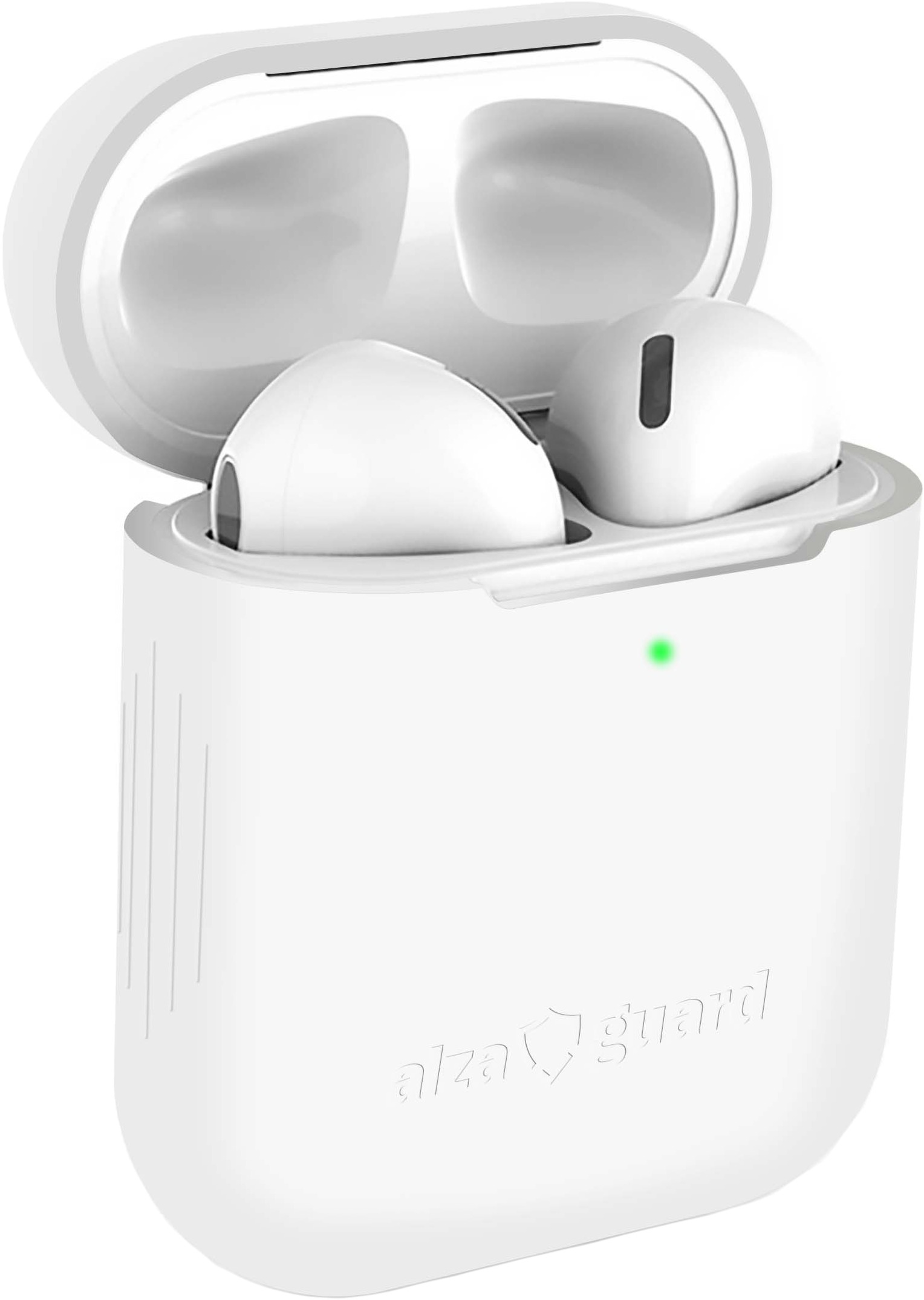 AlzaGuard Skinny Silicone Case pro AirPods 1. a 2. generace bílé