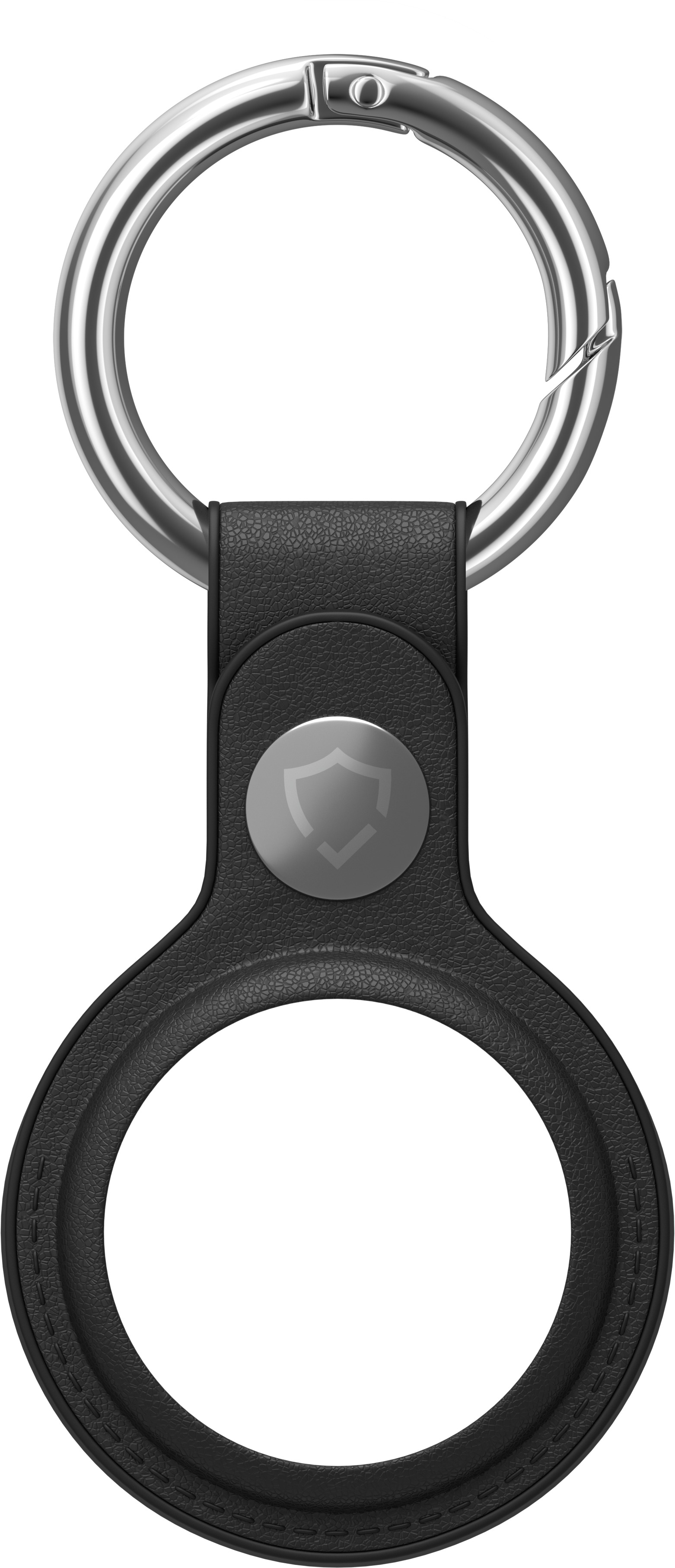 AlzaGuard Genuine Leather Keychain pro Airtag černá