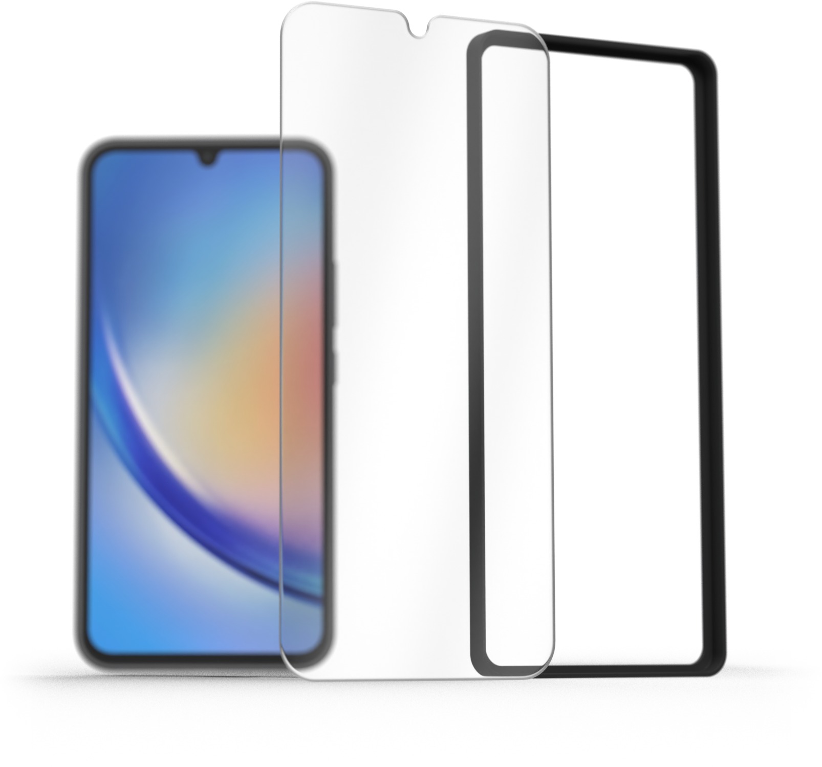 AlzaGuard 2.5D Glass EasyFit 2 Pack pro Samsung Galaxy A34 5G s instalačním rámečkem