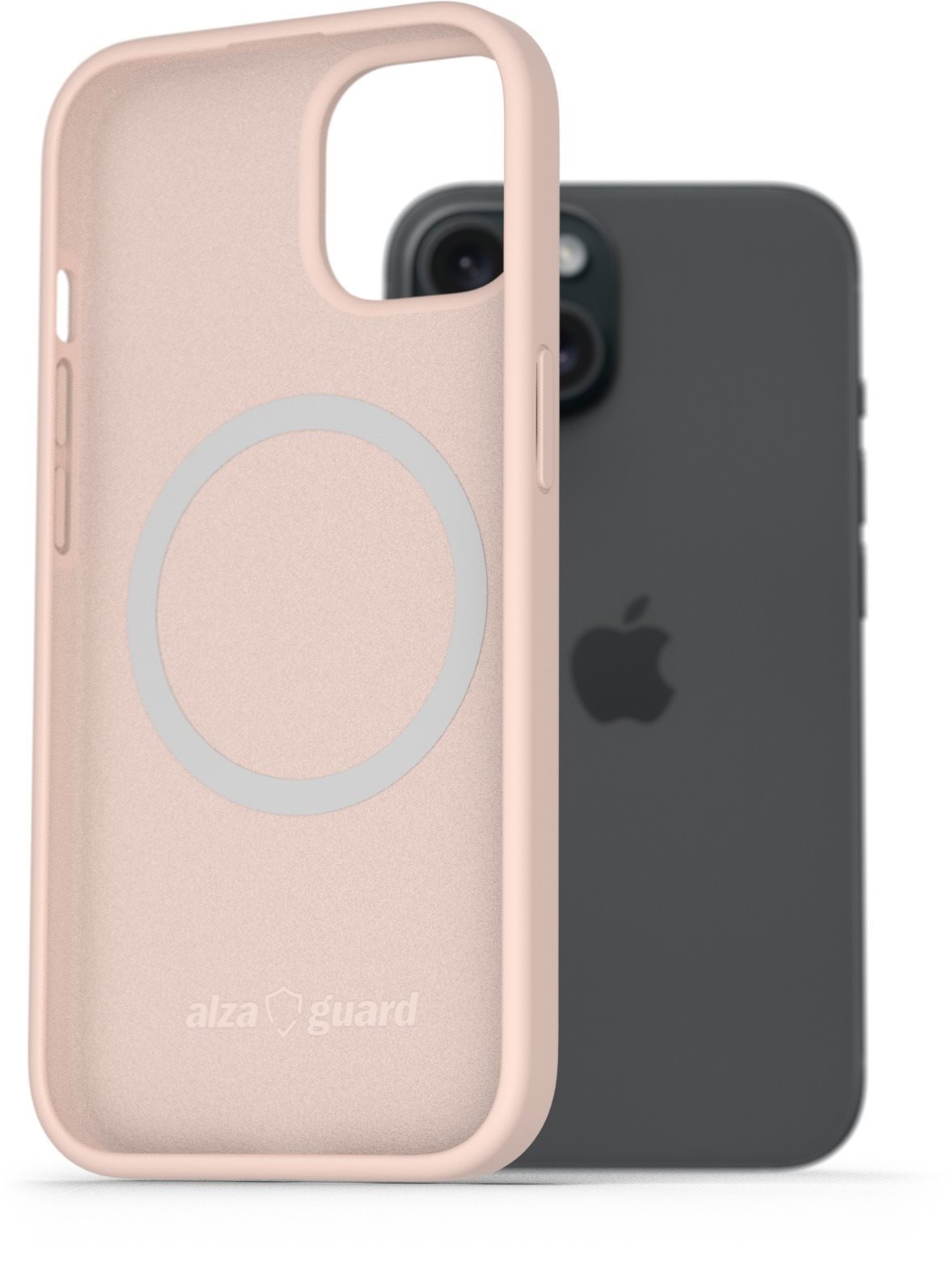 AlzaGuard Silicone Case Compatible with Magsafe pro iPhone 15 růžový