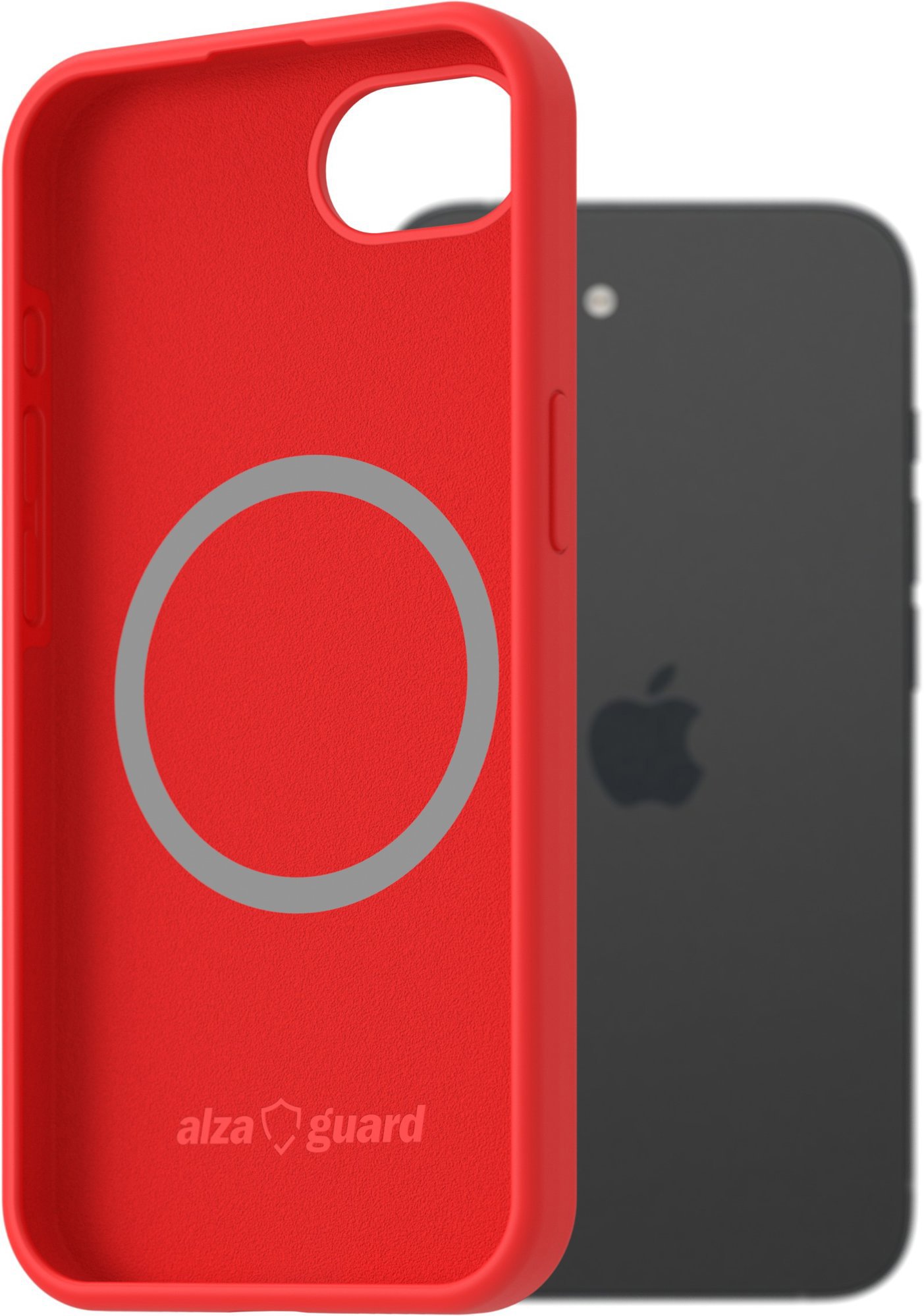 AlzaGuard Silicone Case Compatible with Magsafe pro iPhone 16e / 17e červený