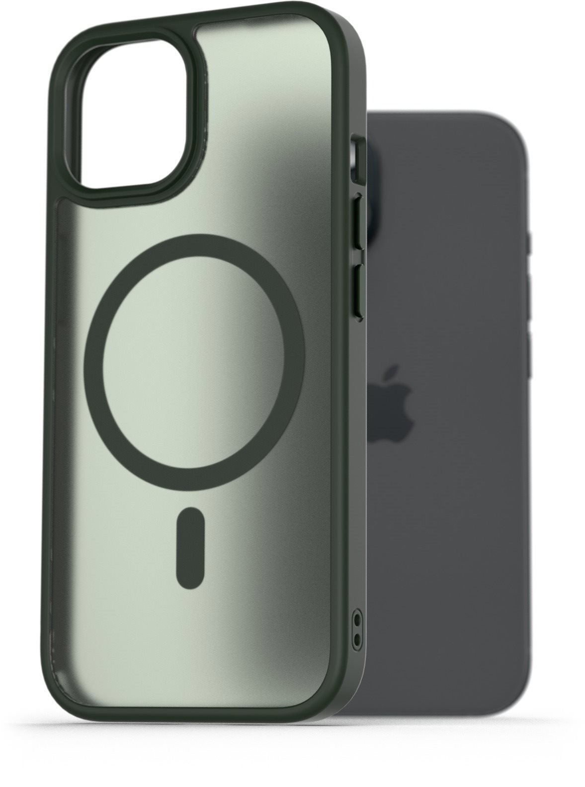 AlzaGuard Matte Case Compatible with Magsafe pro iPhone 15 tmavě zelený