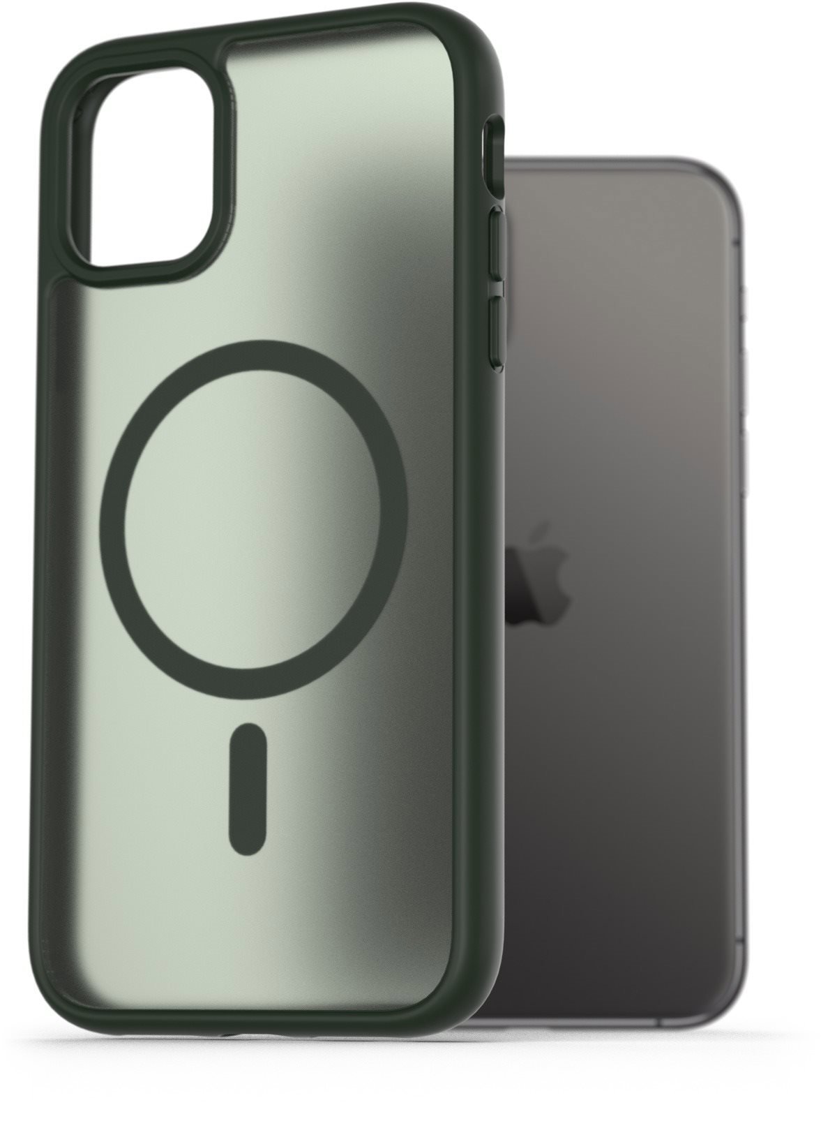 AlzaGuard Matte Case Compatible with Magsafe pro iPhone 11 tmavě zelený