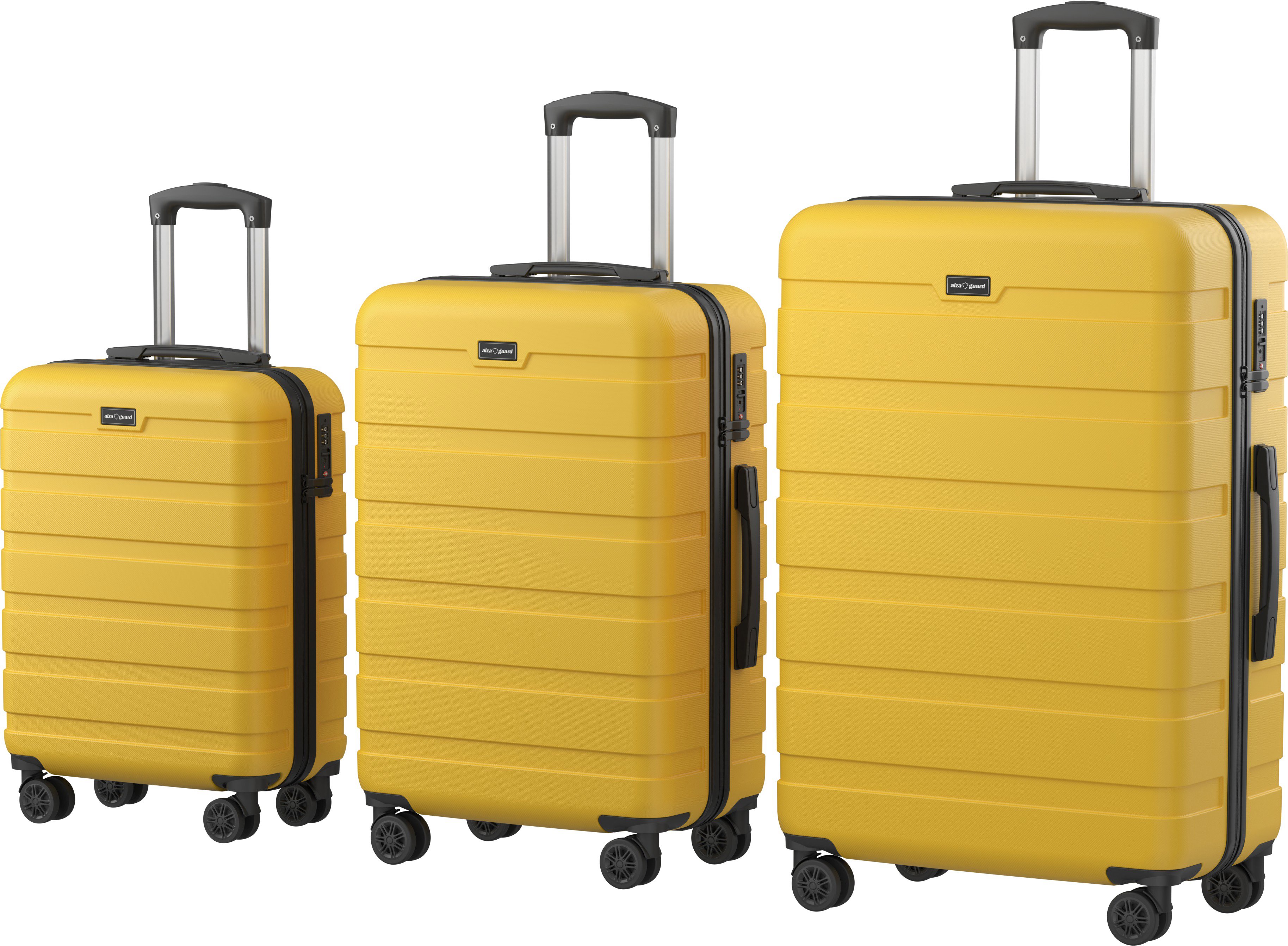 AlzaGuard Traveler Suitcase, 3pcs set - žlutý