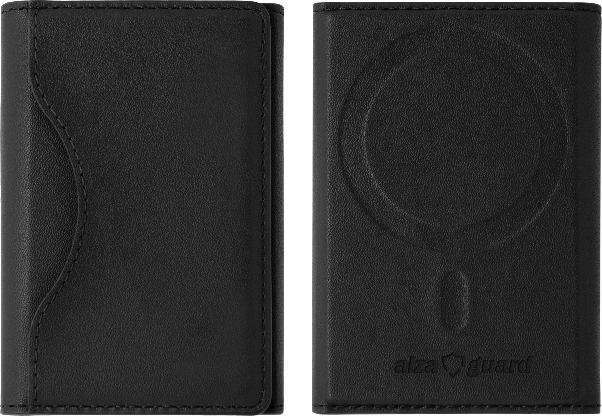 AlzaGuard foldable PU leather wallet Compatible with Magsafe - černá