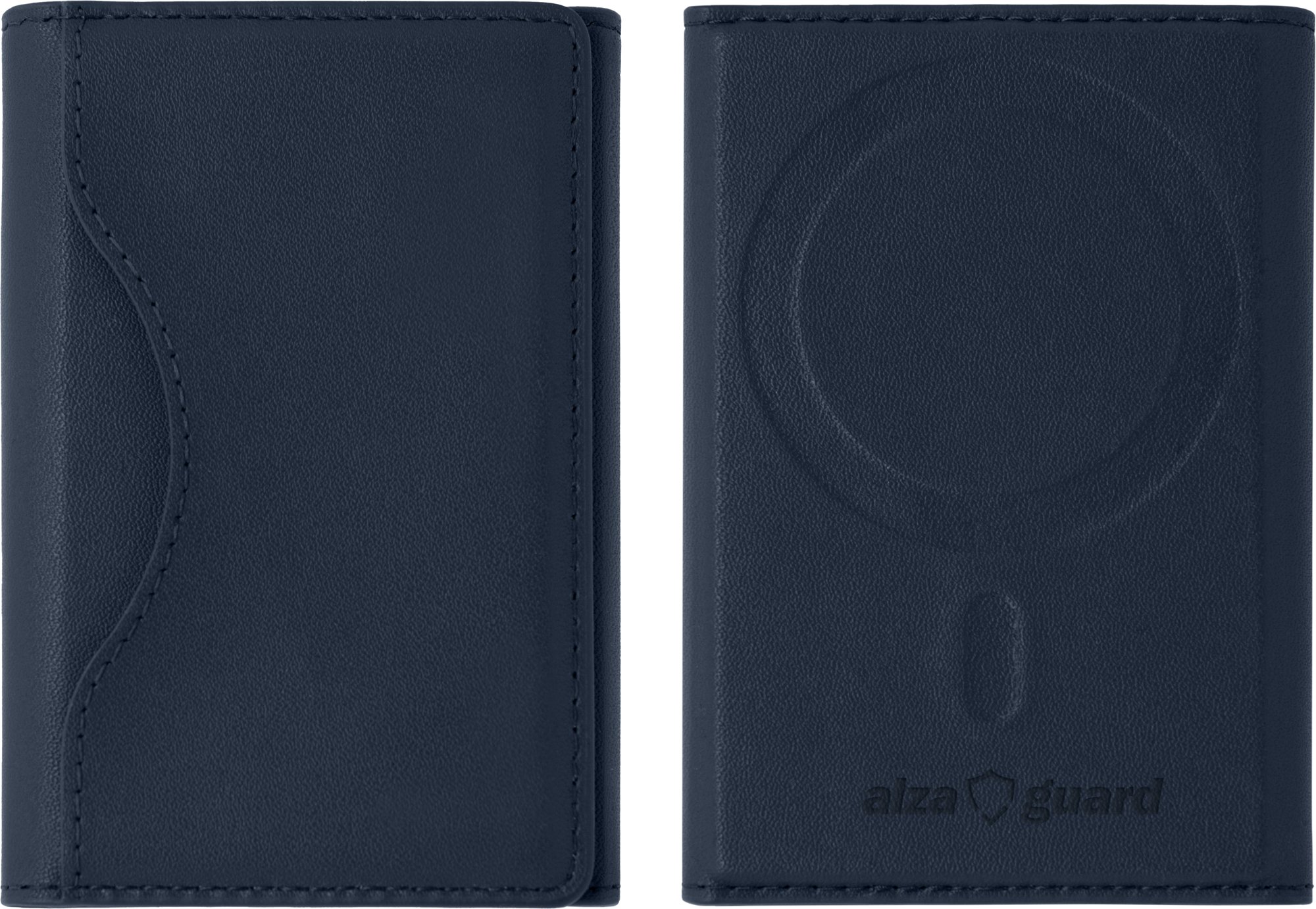 AlzaGuard foldable PU leather wallet Compatible with Magsafe - modrá