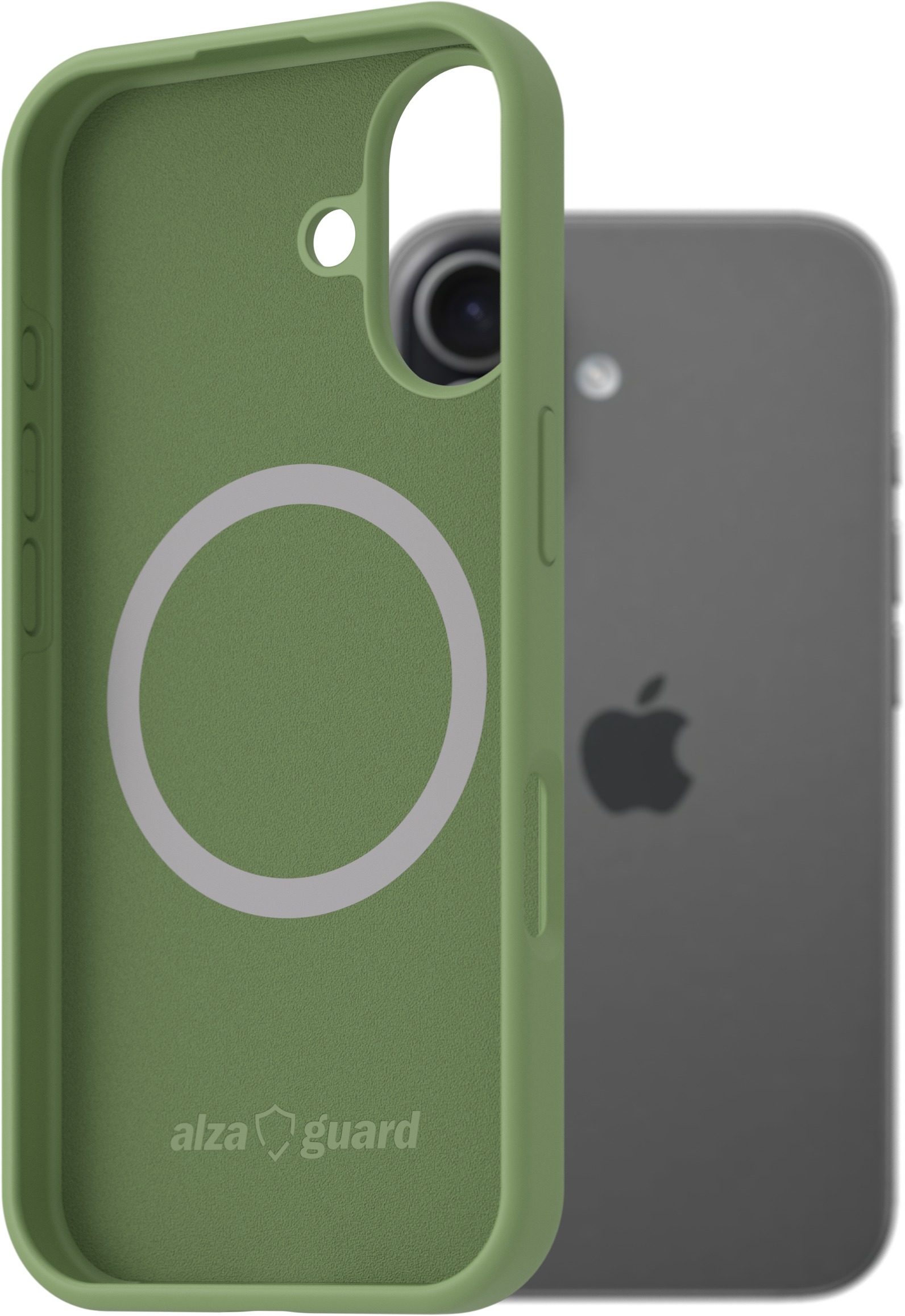 AlzaGuard Silicone Case Compatible with Magsafe pro iPhone 17 zelený