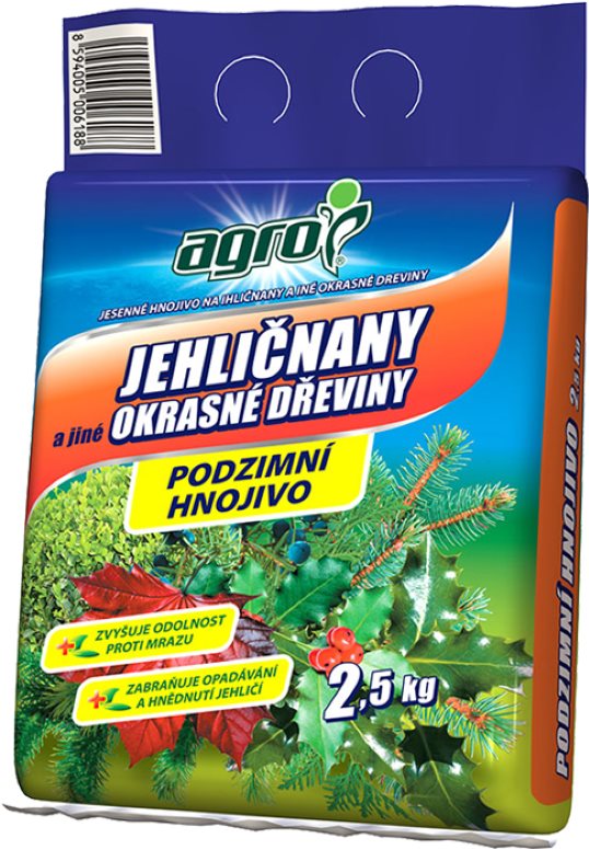 AGRO Hnojivo podzimní - jehličnany a jiné okrasné dřeviny, 2,5 kg