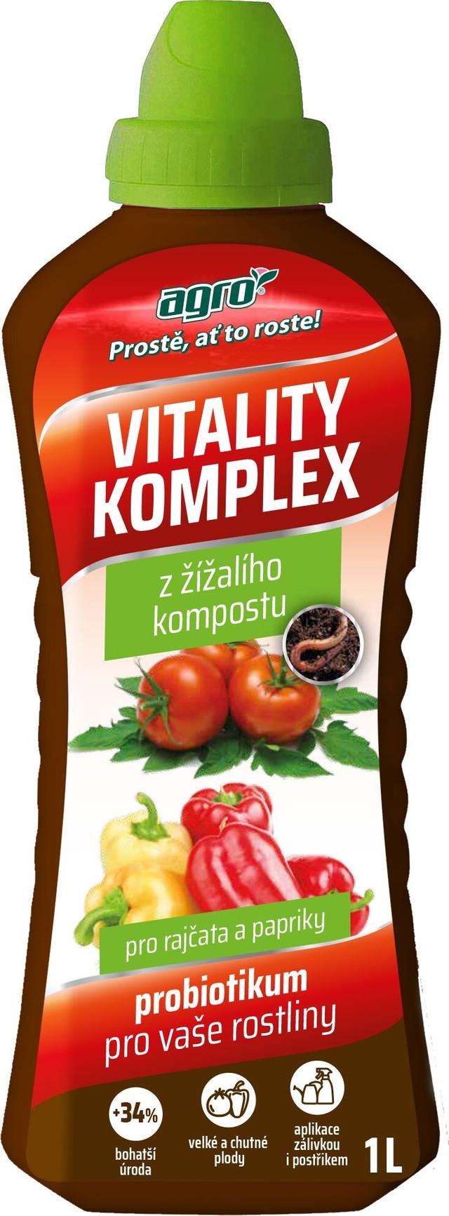 AGRO Hnojivo Vitality Komplex rajče a papapriky probiotikum pro vaše rostliny, 1 l