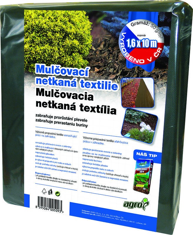 AGRO Mulčovací netkaná textilie 1,6 x10 m, černá