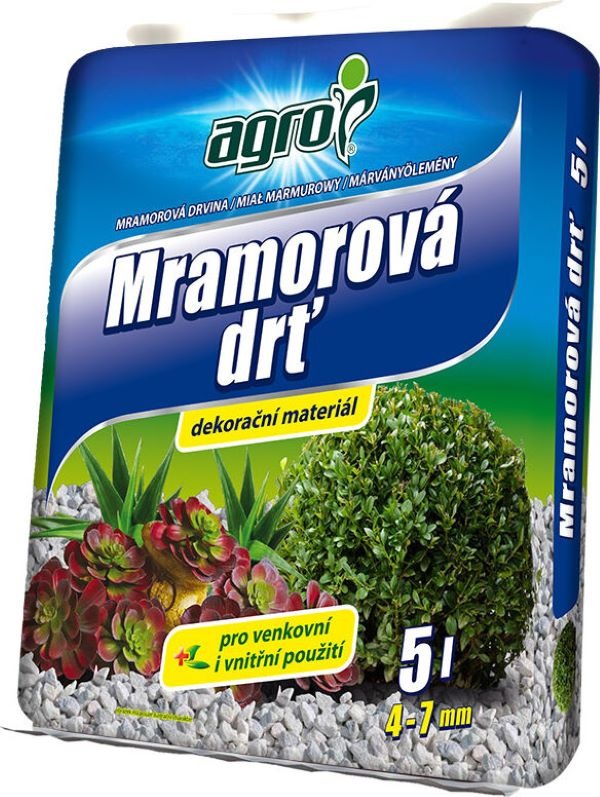 AGRO Mramorová drť 4-7 mm 5 L
