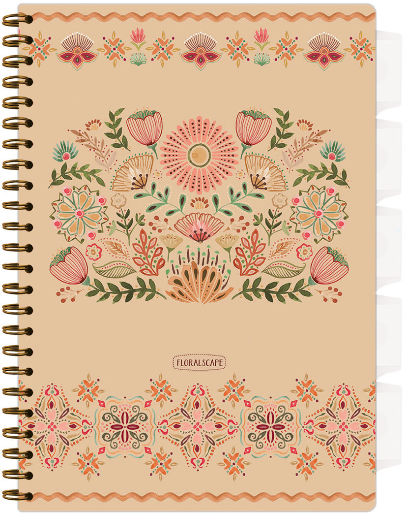 ARGUS spirálový A4 s pořadačem Floral scape
