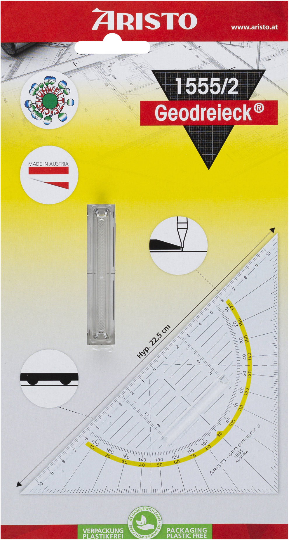 Geometrický trojúhelník s rukojetí od ARISTO