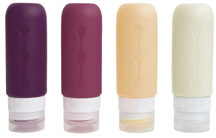 Kufryplus Cestovní silikonové lahvičky XND15 vínové 90 ml, sada 4 ks