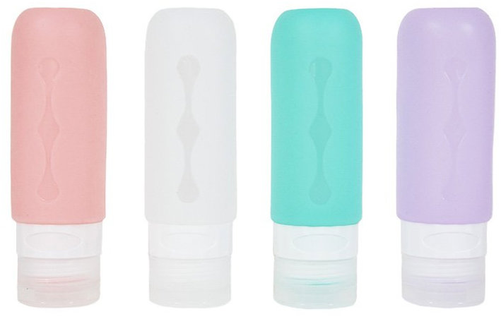 Kufryplus Cestovní silikonové lahvičky XND16 fialové 90 ml, sada 4 ks