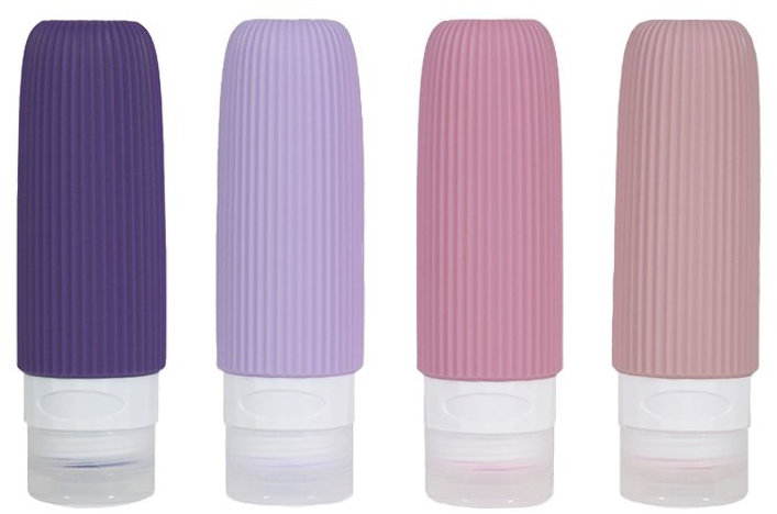 Kufryplus Cestovní silikonové lahvičky XND40 růžové 90 ml, sada 4 ks
