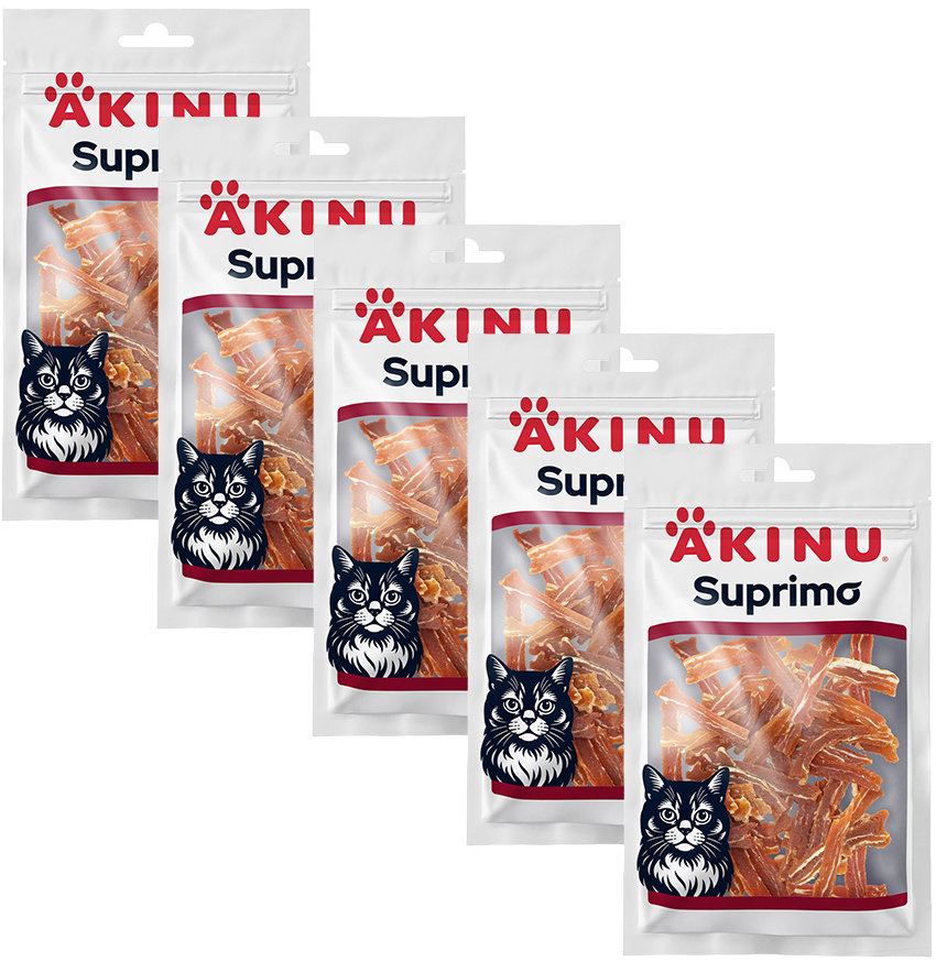 Akinu SUPRIMO Kachní plátky pro kočky mramorované 50 g MTP 5 ks