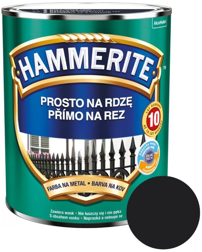 AkzoNobel Hammerite Přímo na rez matný 0,25 l, černá