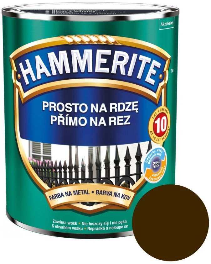 AkzoNobel Hammerite Přímo na rez matný 0,25 l, hnědá