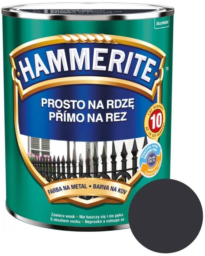 AkzoNobel Hammerite Přímo na rez saténový 0,7 l, antracitová