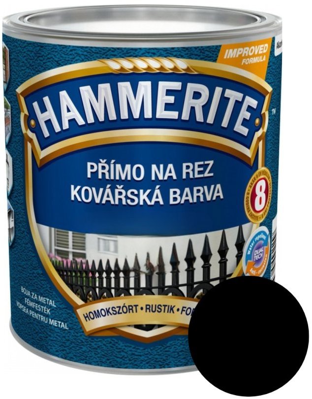 AkzoNobel Hammerite Přímo na rez kovářská barva 0,75 l, černá
