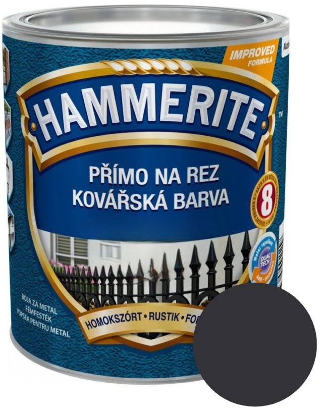 AkzoNobel Hammerite Přímo na rez kovářská barva 0,75 l, tmavě šedá