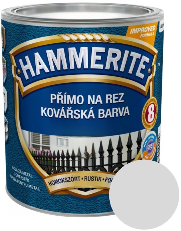 AkzoNobel Hammerite Přímo na rez kovářská barva 0,75 l, stříbrná