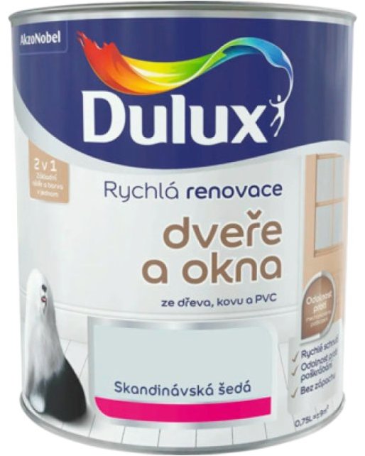 AkzoNobel Dulux Renovace dveře a okna skandi šedá 0,75 l