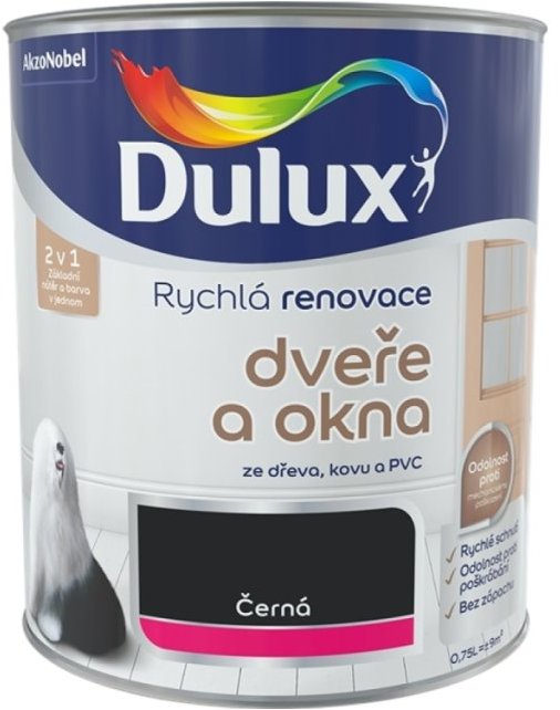 AkzoNobel Dulux Renovace dveře a okna černá 0,75 l